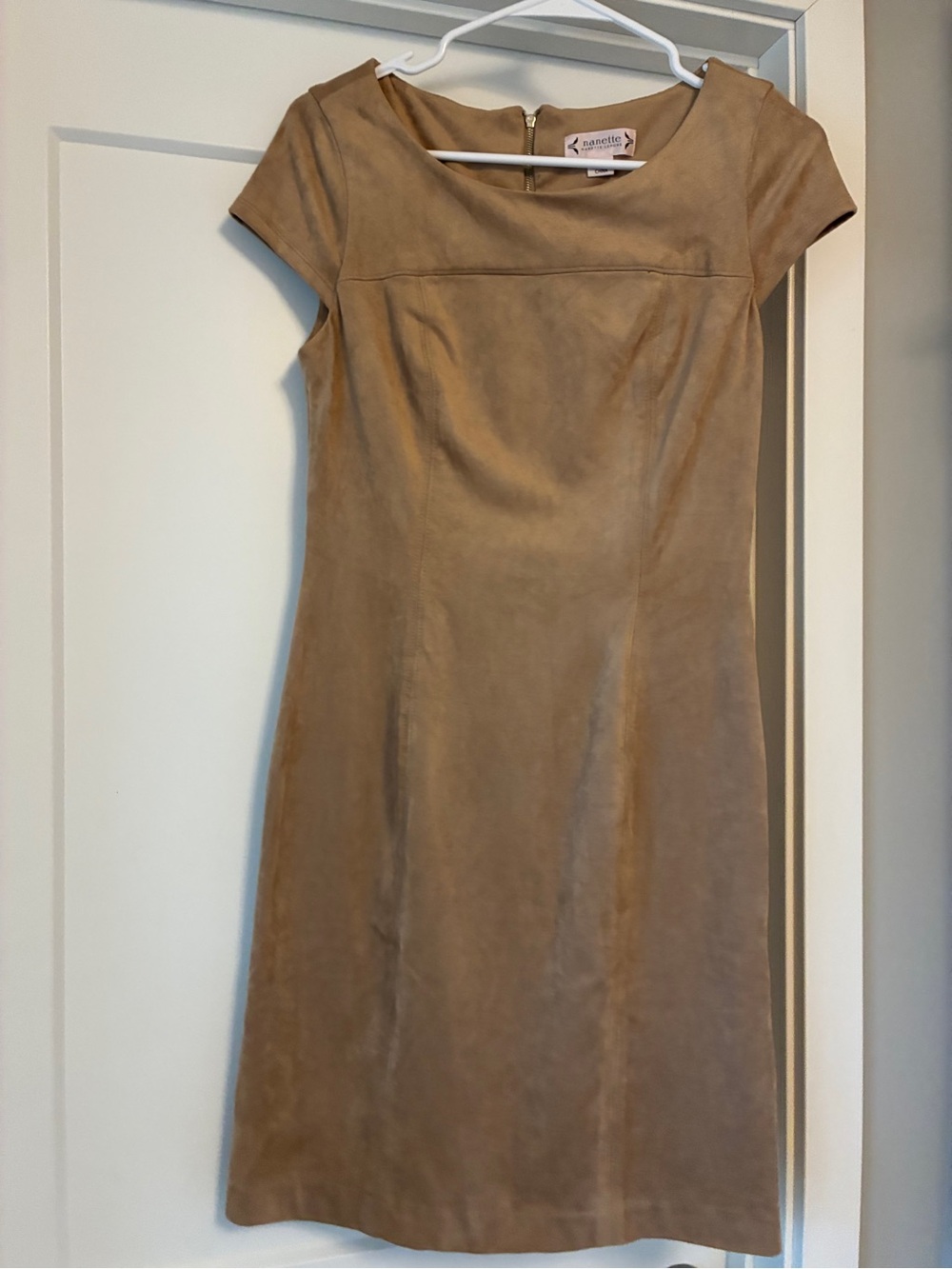 Nanette Lepore Tan Faux-Suede Midi Dress